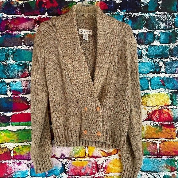 Vintage Sweaters - Vintage Odyssey Wool Blend Sweater Cardigan Size Medium